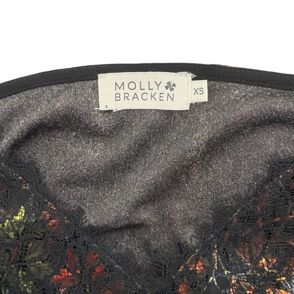 Molly Bracken Floral Lace Trim Cami Top Black Multicolor XS - Picture 6 of 9